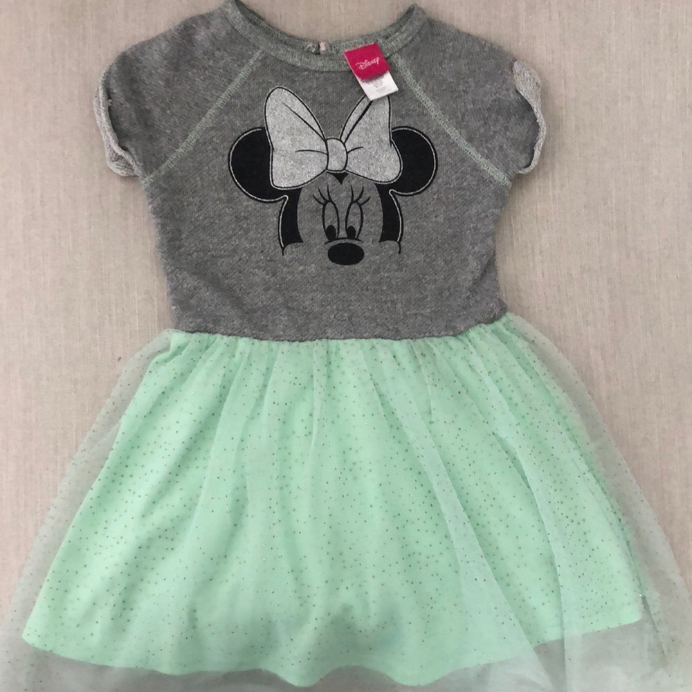 Mint Green and Gray Minnie Mouse Dress